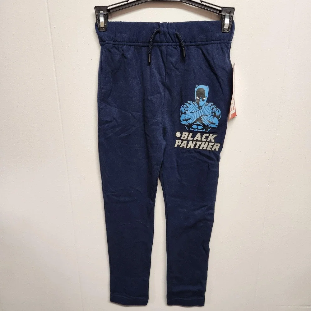 Marvel Black Panther Sweatshirt Pants Set Boys Medium Blue Fleece 2 Piece Outfit